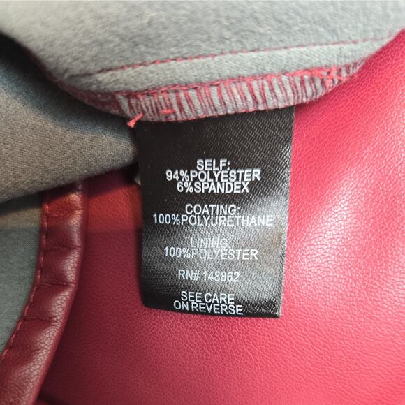 Torrid 0 Vegan Leather Peplum Top in Burgundy - Picture 7 of 8